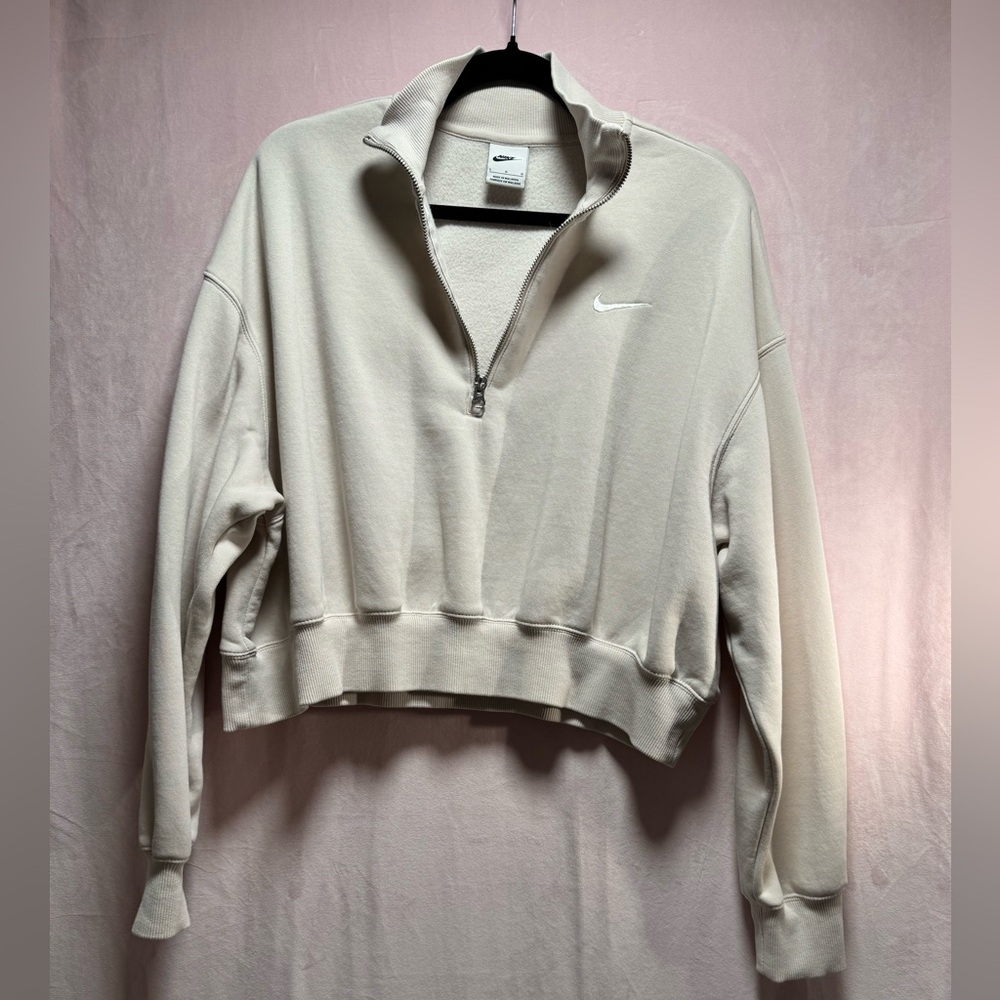 Nike Women's Off-White Quarter-Zip Sweatshirt